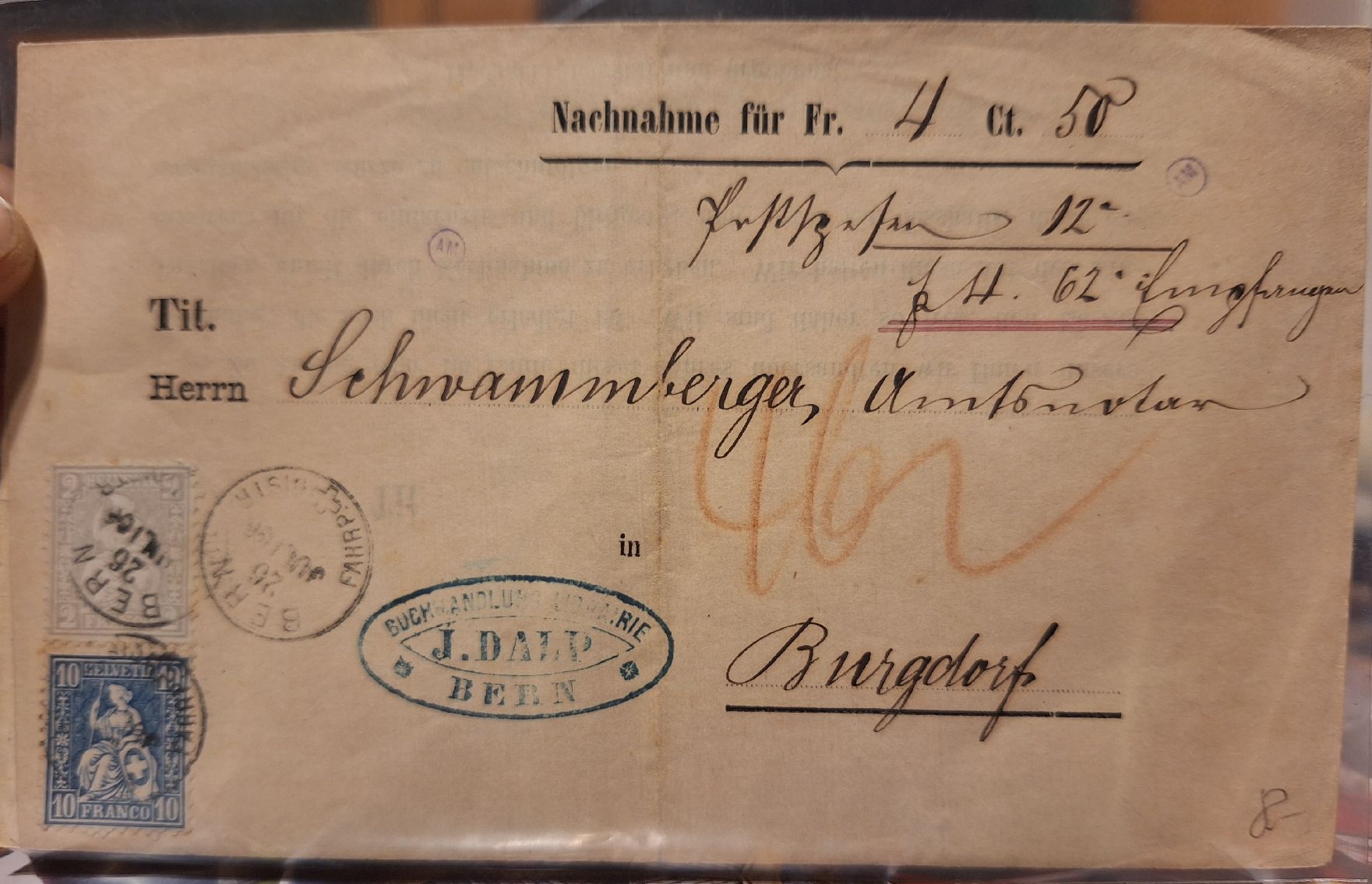Tutti i francobolli: Sitzende Helvetia Bern - Burgdorf  – Usato da Balgach venduto da SIMEON27