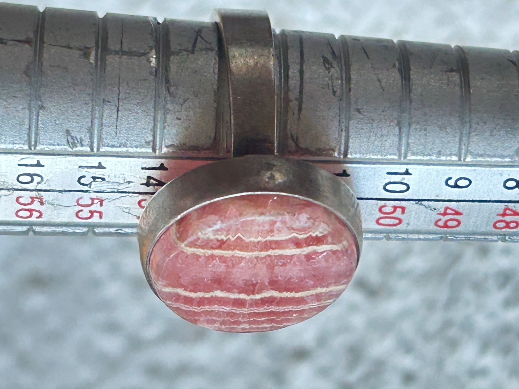 Anelli: Rhodochrosit Ring, Silber gefasst (53) – Usato da Basel venduto da bellespirit 7