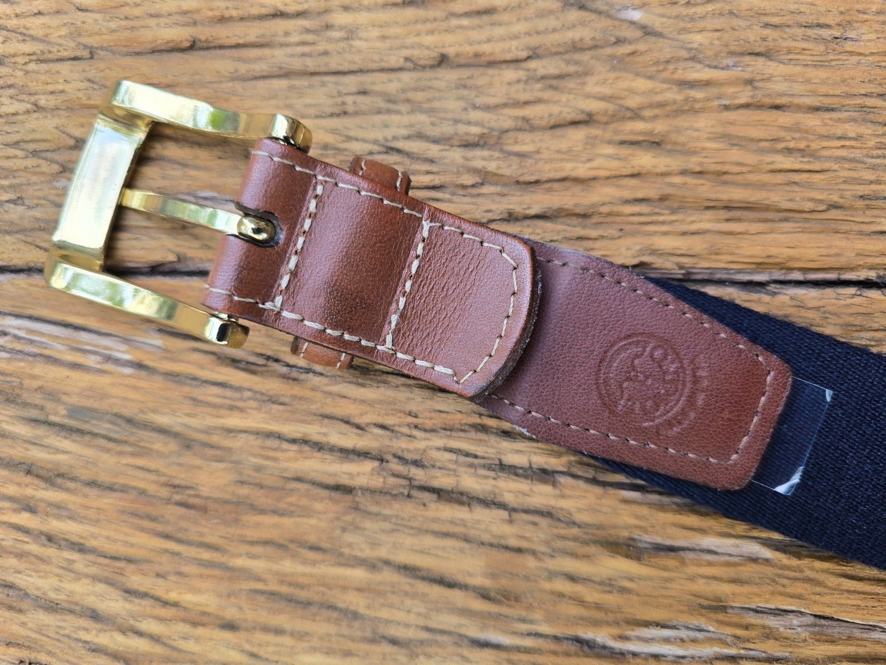 Gürtel: Leder: Gürtel Leder braun/Stoff – Gebraucht aus Romanshorn von Rachacha 4