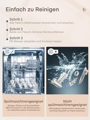 Elettrodomestici da cucina: Elektrisch 3 1 Elektrischer Fleischwolf Wurstfüller Kubbe – Nuovo e nell'imballaggio originale da Hundwil venduto da Mr.Wong 7