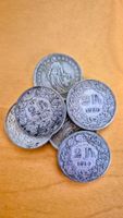 6 pièces de 2 francs suisses en argent 835‰ - 1914 à 1964