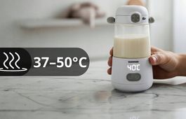 Flaschenwärmer mit Glasflasche und Adaptern