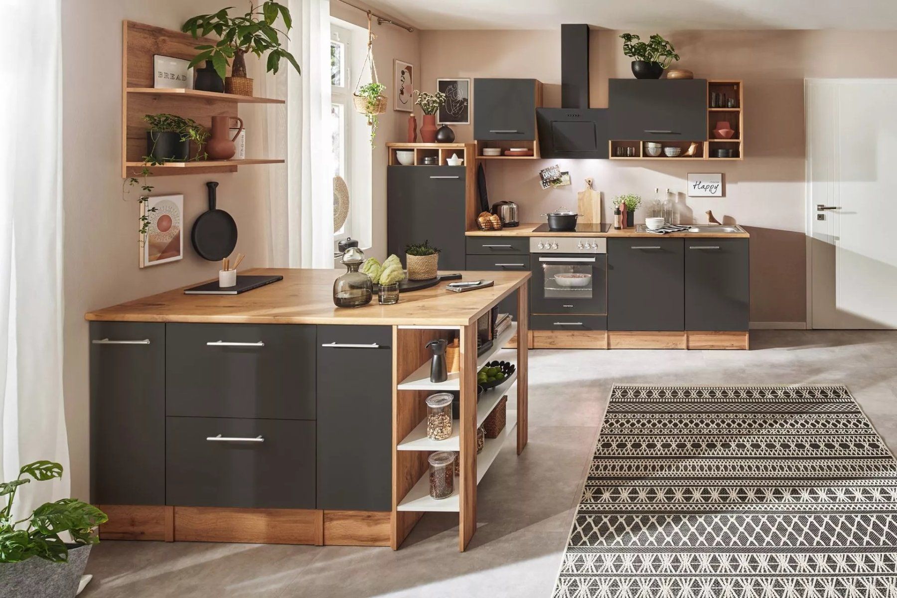 Cucine complete: 920 - Inselküche Einbauküche Eiche Grau Hilde 280cm – Nuovo e nell'imballaggio originale da Wallenwil venduto da toesstalvertrieb 5