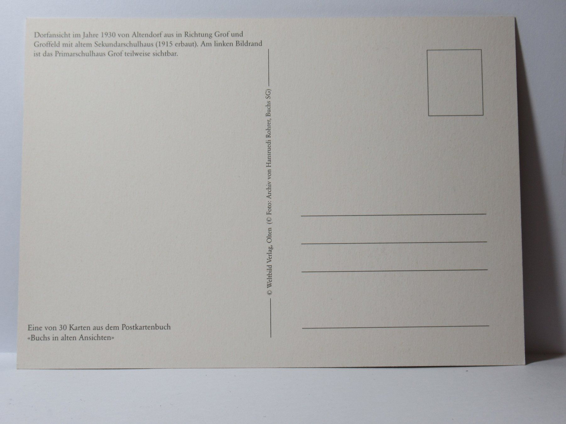 Cartoline postali: Buchs , Dorfansicht im Jahr 1930 – Nuovo (secondo la descrizione) da Grenchen venduto da Bluemchen1900 1