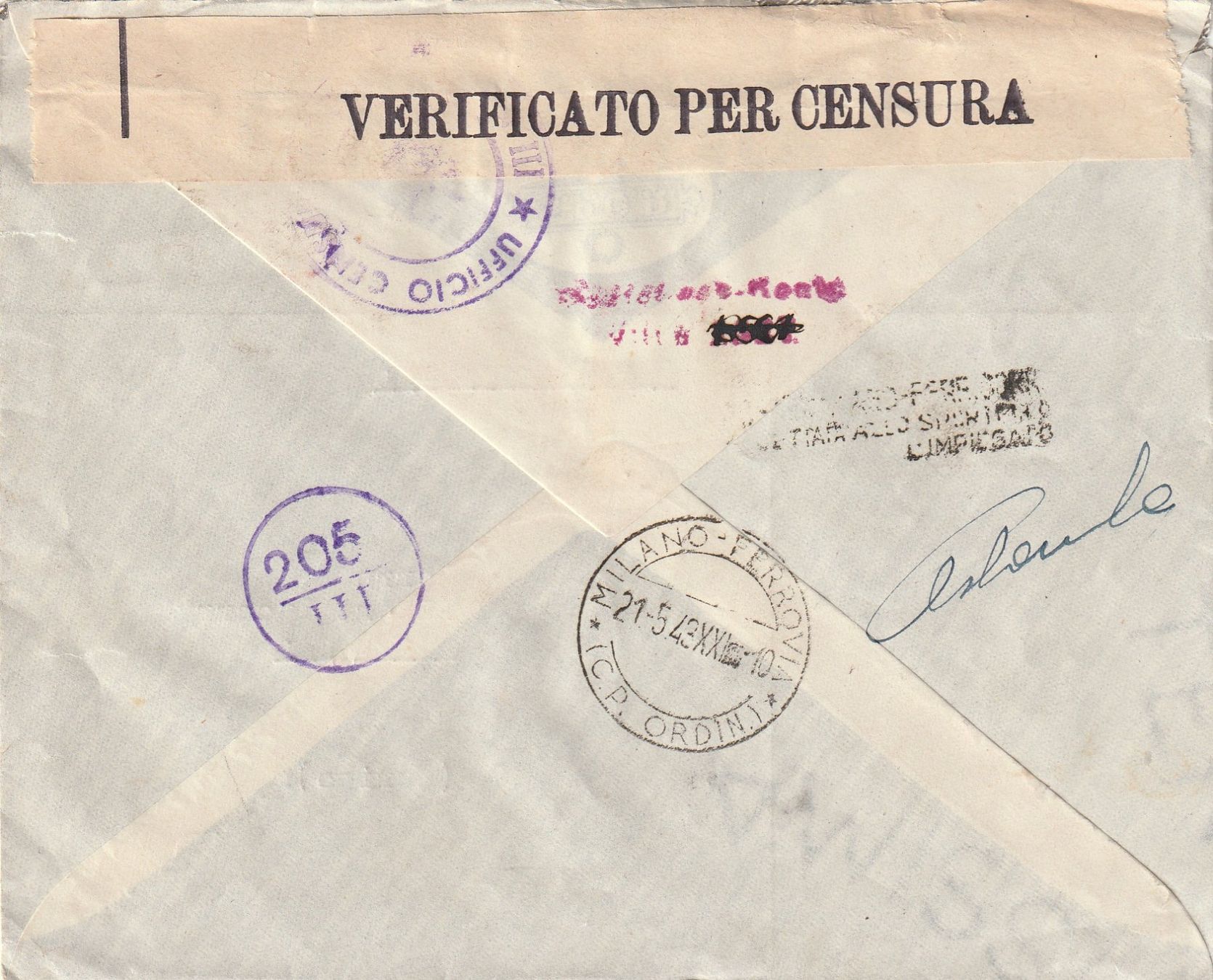 Tutti i francobolli: Italien Brief mit Zensur 1948 – Usato da Rorschacherberg venduto da fratovi2 1