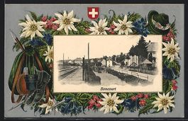 Boncourt, Ortspartie am Wasser, Bergstei