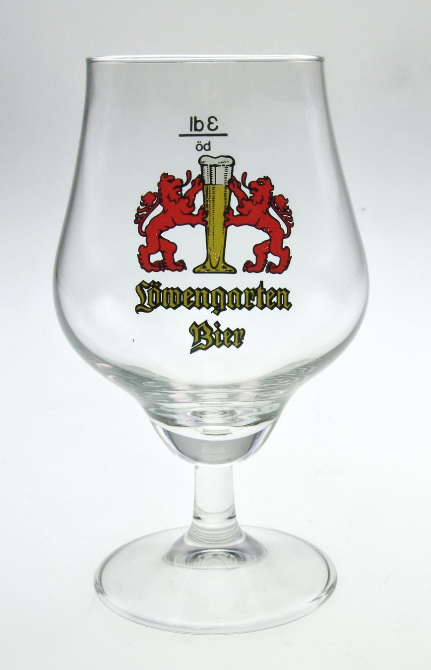 Bicchieri: Brauerei Löwengarten ehemals Rorschach Tulpenglas - Bierglas – Usato da Schmitten FR venduto da Rimonimus