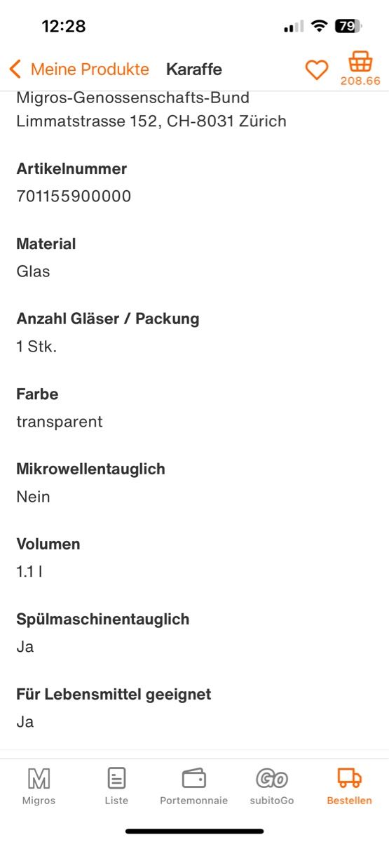 Caraffe: Karaffe 1,1L – Usato da Bern venduto da Dafi7 2