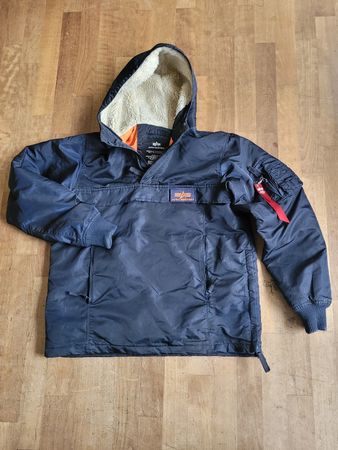 Alpha Industries MA-1 Bomberjacke – Blau / Orange – Grösse L