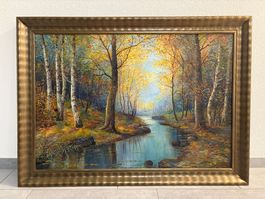 114x83/ handgemaltes Öl Gemälde Waldzauber magisch