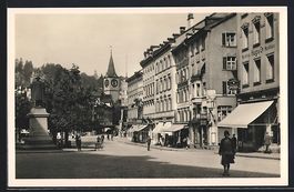 St. Gallen, Marktgasse mit Denkmal und G