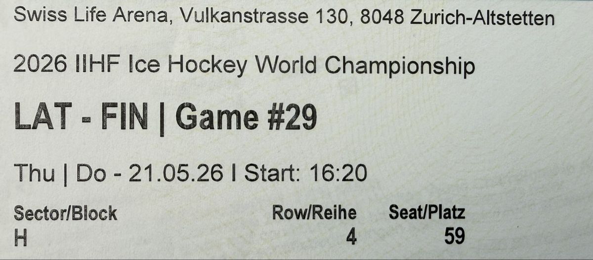Biglietti: LAT-FIN Eishockey Tickets – Nuovo e nell'imballaggio originale da Watt venduto da Christmas1