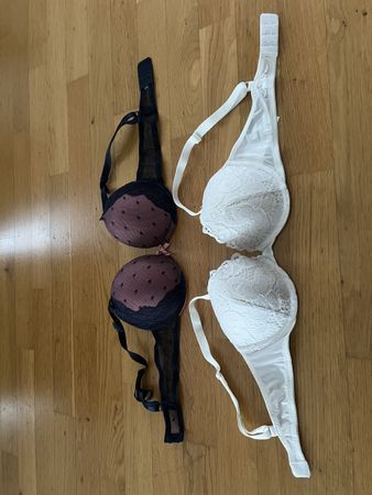 H&M BH puscup, Grösse 75B, Weiss und Schwarz, Top!