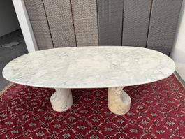 Vintage Carrara Marmor Esstisch – Oval – 200 cm 
