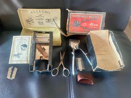 Haarschneidemaschine und Rasierklingenschleifer Vintage Set