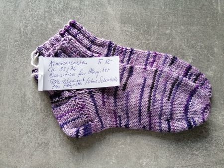 Kurzrohrsocken handgestrickt, Grösse: 36/37, für Allergiker