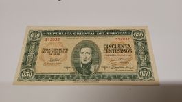 Uruguay 50 Centesimos 1939, Serie T, Sammlerstück