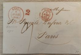 Lote Carta Antigua,, Basel-Paris 1841