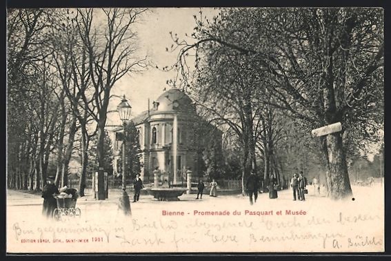 Cartoline postali: Bienne, Promenade du Pasquart et Musée – Usato da Berlin venduto da bartko-reher