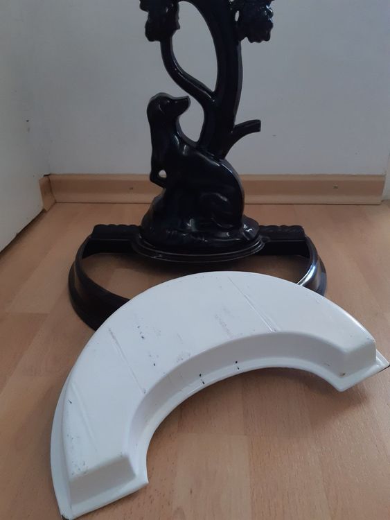 Gardenised Gusseisen-Schirmständer – Rund, Bronzefarben, 9 Kg, 43,8 Cm Durchmesser, Für Terrasse & Balkon