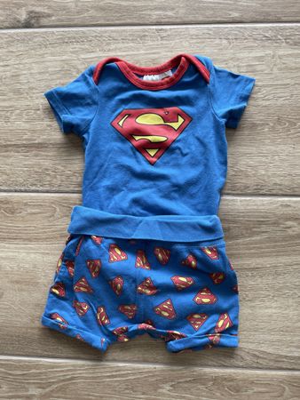 H&M Baby Set Superman Gr. 68, Sommer Outfit