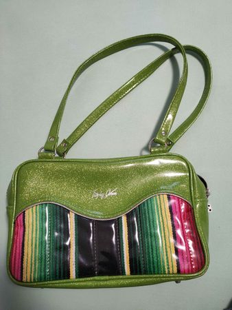 Rockabilly Trophy Queen Handtasche, grün, bunt, wie neu