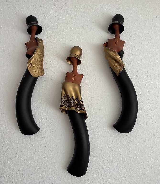 Statuette: Prager Ladies aus Keramik – Usato da Oberdiessbach venduto da ahoj1