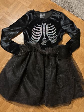 H&M Skeleton Costume Dress Black Size 134/140