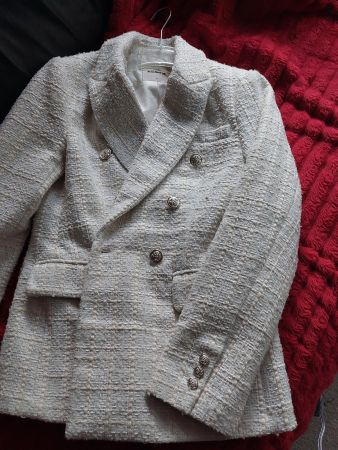 Blazer / Jacke weiss mit Silberknöpfen