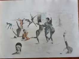 Otto Bachmann  Zirkus-Szene Lithografie signiert/nummeriert