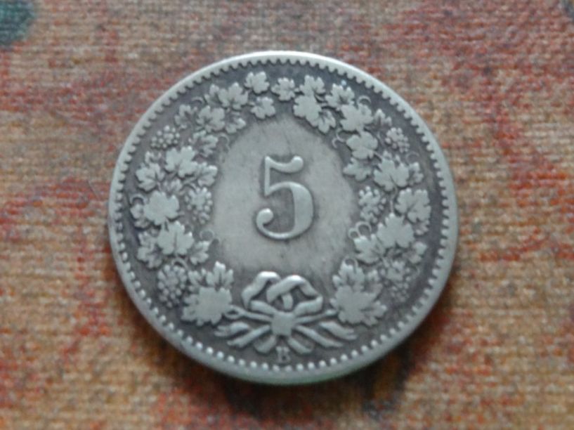 Tutti le monete: 5 Rp. 1872 – Usato da Romanel-sur-Lausanne venduto da Swift13 1