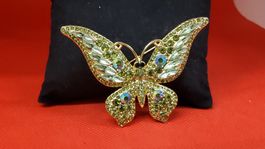 Goldfarbige Brosche Schmetterling, neuwertig & glänzend!