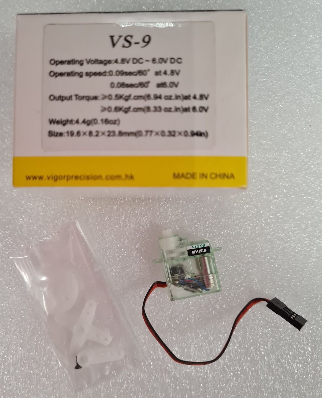 Modellismo RC: Vigor Micro Servo VS-9, 0.5kg, 4.8 - 6.0V – Nuovo e nell'imballaggio originale da Balsthal venduto da Jetline 1
