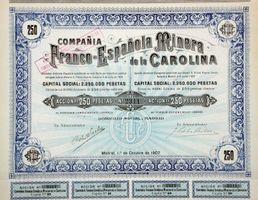 Cia Franco-Espanola Minera de la Carolina, Madrid - 1907