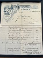 Rechnung 1911 Bildhauer Dosch Zürich selten (G459)