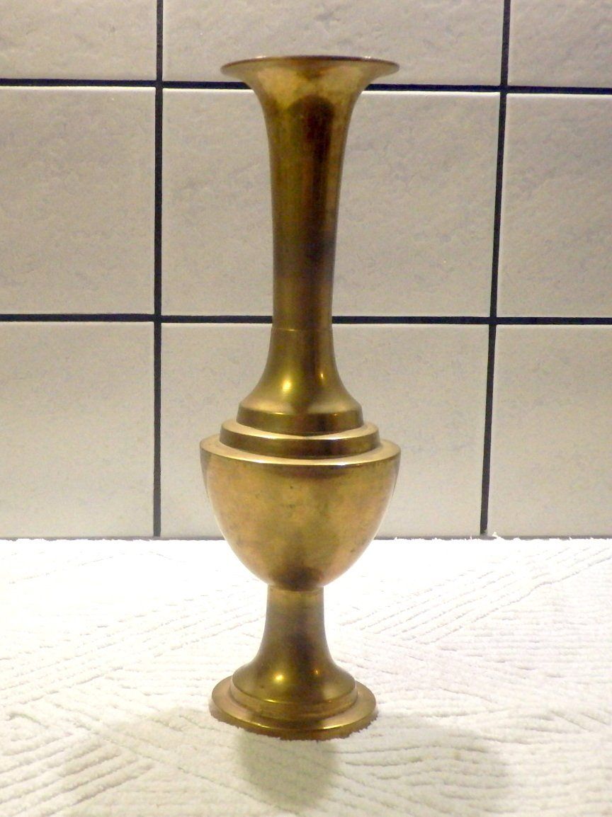 Vasen & Gefässe: Vase, Balusterform, Messing, gebraucht, 27cm hoch – Gebraucht aus Ueberstorf von dinbau 3