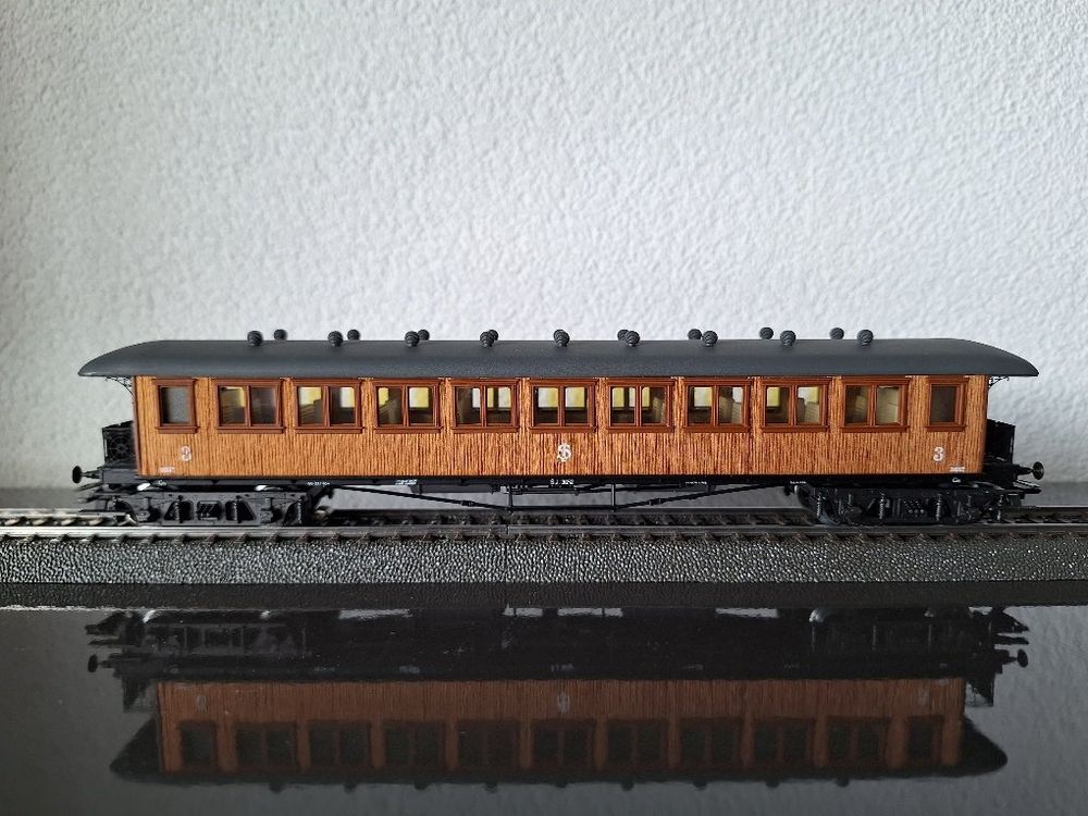 Voiture SNCF 3ème Classe HO - MMM RG Train - Portières Latérales - 16 Cm