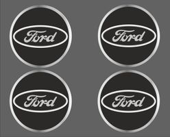 Ford Nabendeckel Aufkleber Sticker 3D, 48mm 4er Set NEU