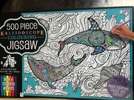 Neu, 500 Teile Colouring Jigsaw Puzzle - Ausmalen mit Stifte