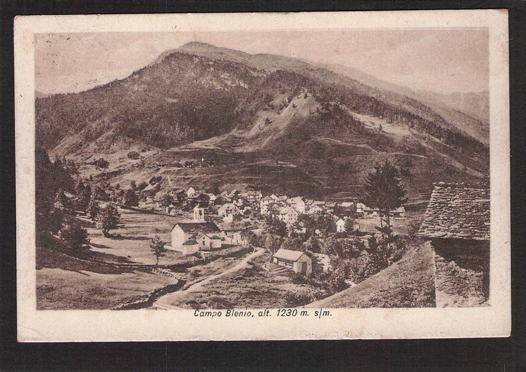 Cartoline postali: #Campo Blenio TI , gel . 1920 – Usato da Reichenburg venduto da Pipo-67