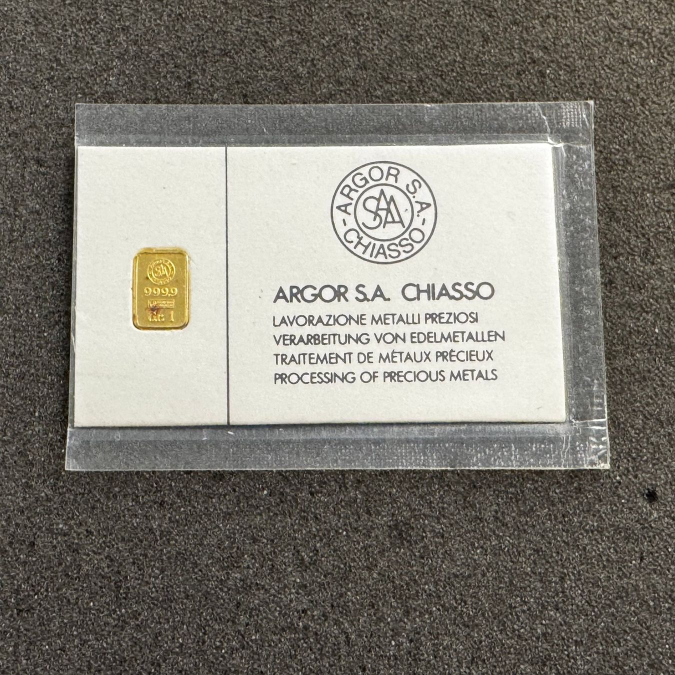 Edelmetalle: 1 gramm Gold Barren Argor SA  - alt – Gebraucht aus Reitnau von tb-muenzen