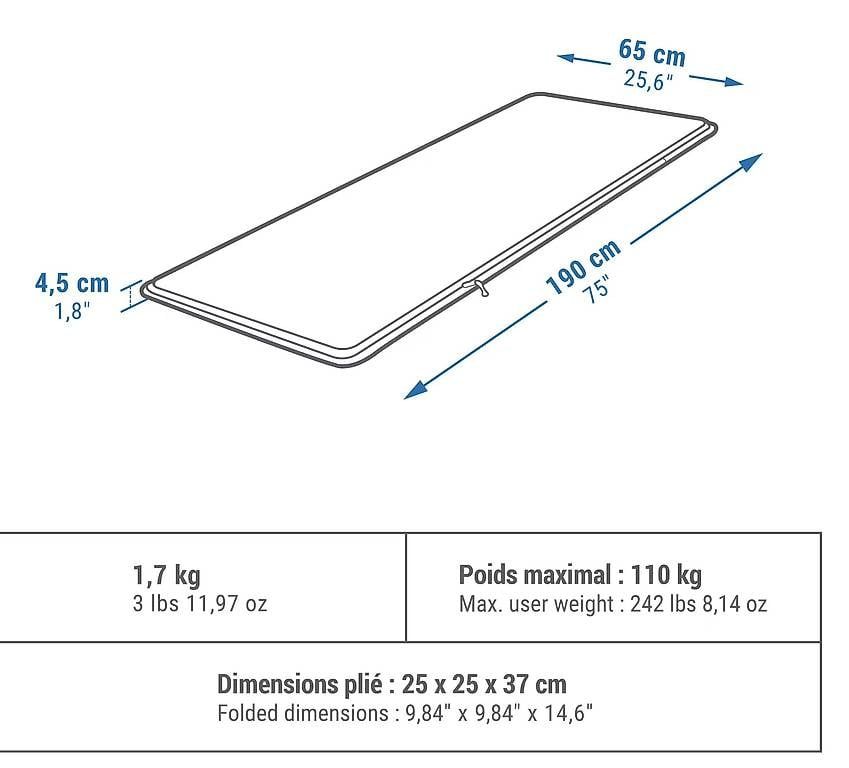 Materassi: Decathlon Quechua self-inflating camping mattress 190x65cm – Usato da Lausanne venduto da dim_7s9d 2