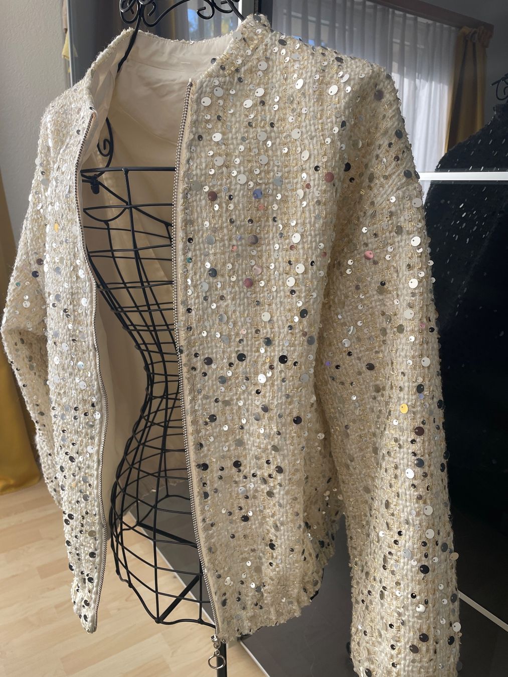 Giacche: Pailletten Jacke creme Neu Gr.L – Nuovo (secondo la descrizione) da Obfelden venduto da 3zwerge 1