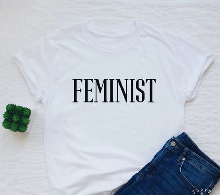 Feminist T-Shirt, Weiss, Grösse S