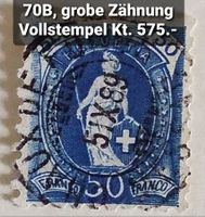 MA329) 70B, Stehende Helvetia Vollsteml  Siegniert Kt. 575.-