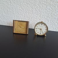 alter CYMA und LOOPING Reisewecker, goldfarben, Sammlerstück