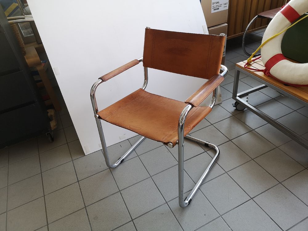 vintage-freischwinger-leder-chrom-sessel-stuhl-60er-jahre-gebraucht