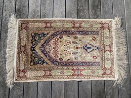Teppich Gebetsteppich echter Perserteppich Ghom Seide