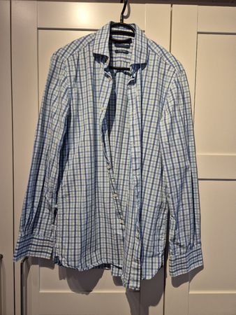 Charles Vögele Herrenhemd blau/weiss kariert Gr. 37/38