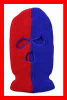Sturmmaske Wolle 3 Loch Blau Rot Skimaske Haube Basel FCB
